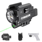 Trica 800-Lumen Pistol Light with Green Laser – Strobe, Quick Detach, GL/Picatinny Rail