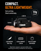 Trica 800-Lumen Tactical Gun Flashlight – Quick Release, USB Rechargeable, GL/Picatinny Rail