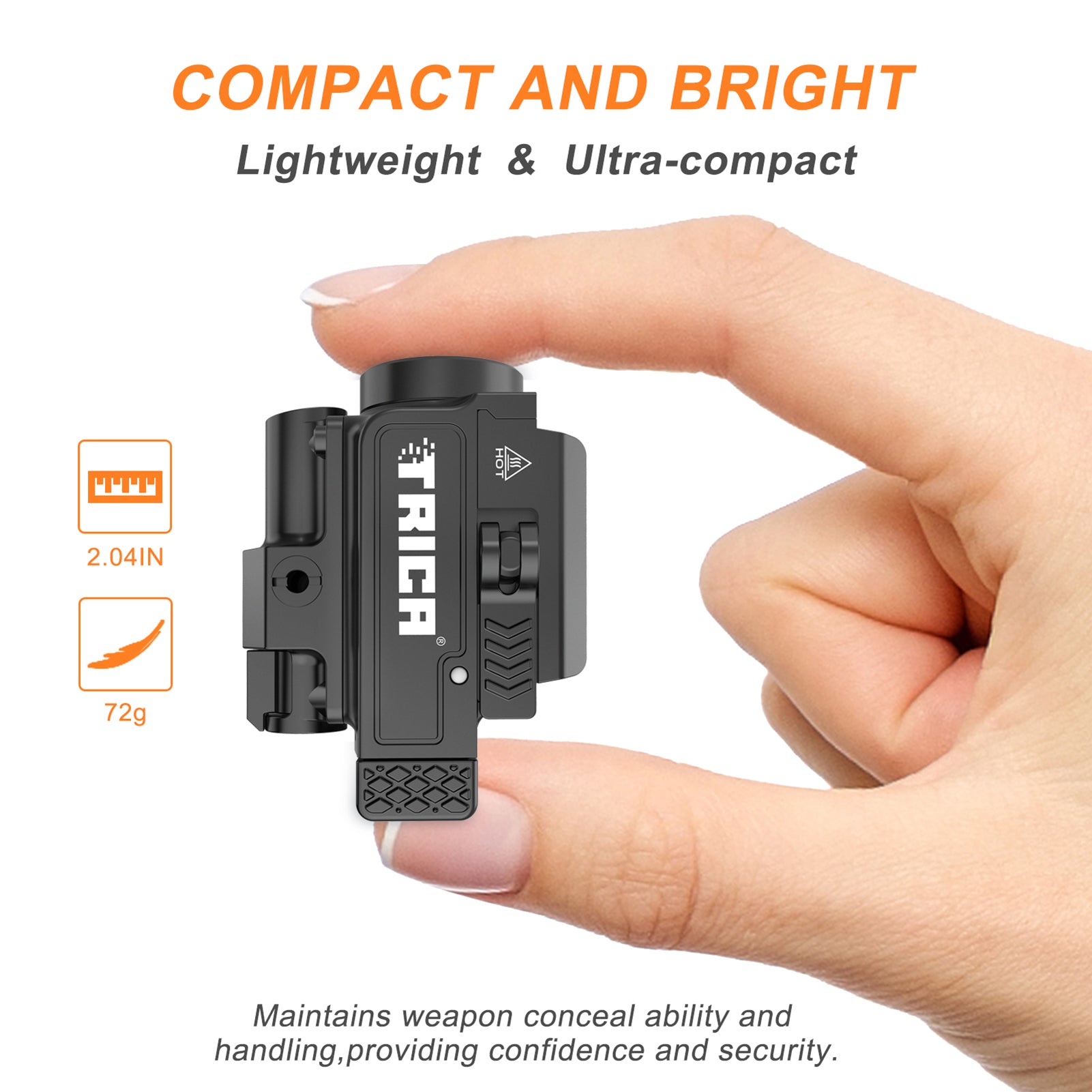 Trica 800-Lumen Pistol Light with Green Laser – Strobe, Quick Detach, GL/Picatinny Rail