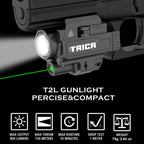 Trica 800-Lumen Pistol Light with Green Laser – Strobe, Quick Detach, GL/Picatinny Rail