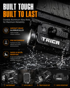 Trica 800-Lumen Tactical Gun Flashlight – Quick Release, USB Rechargeable, GL/Picatinny Rail