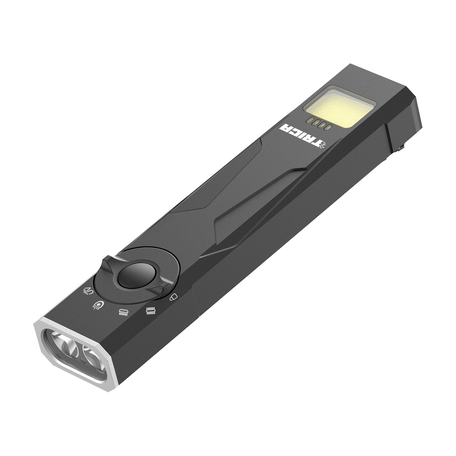Trica 1350-Lumen EDC Flashlight – Green Beam, UV, Strobe, USB Rechargeable