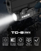 Trica 800-Lumen Pistol Light – Quick Release, USB Rechargeable, GL/Picatinny Rail