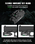 Trica 800-Lumen Pistol Light – Quick Release, USB Rechargeable, GL/Picatinny Rail