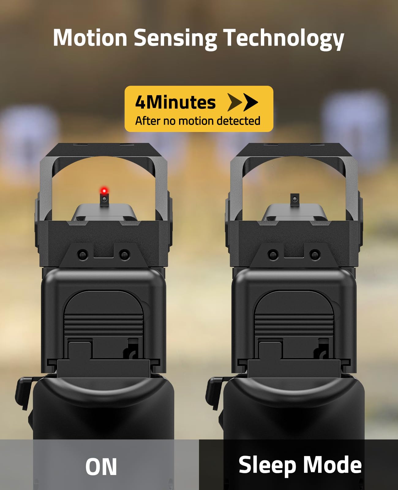 WolfCloak Motion Awake 2MOA Red/Green Dot Scope for RMR Cut Footprint, Shockproof and Waterproof Red Dot Sight, Open Reflex Optics with Adapter Plate for MOS and 21mm Picatinny Base